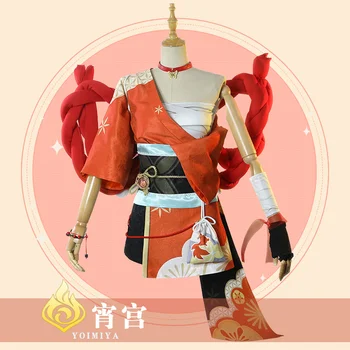 Mäng Genshin Mõju Yoimiya Cosplay Kostüüm Naiste Mood Võidelda Ühtne Tegevus Partei Rolli Mängida Riietus Kleit XS-XXL 2021New