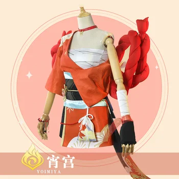 Mäng Genshin Mõju Yoimiya Cosplay Kostüüm Naiste Mood Võidelda Ühtne Tegevus Partei Rolli Mängida Riietus Kleit XS-XXL 2021New