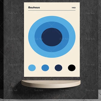Bauhaus Sinist Värvi Ringid Bauhaus plakat, 100 aastat Bauhaus Näituse -, print -, Kunsti näituse plakat, Home Decor Tarvikud