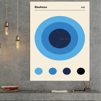 Bauhaus Sinist Värvi Ringid Bauhaus plakat, 100 aastat Bauhaus Näituse -, print -, Kunsti näituse plakat, Home Decor Tarvikud