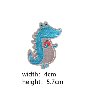 Valge isekleepuvad dinosaurus kleebis mikro-peatükk kasutades DIY riided tarvikud et õmble kids teksad tarvikud 1TK müügiks