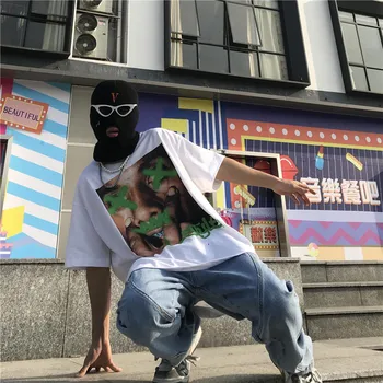 Must Puuvillane Graffiti T-Särk MaleFashion Lotendav T-särk Harajuku Streetwear Tops Lahe Vabaaja Naljakas Suvel Euroopa Tshirts Mees
