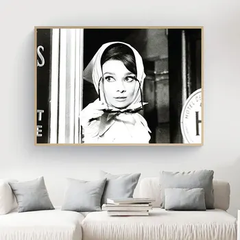 Audrey Hepburn Must Valge Mood Canvas Poster Seina Art Print Maali Motiveerivat Quote Dekoratiivne Pilt Kaasaegne Sisustus
