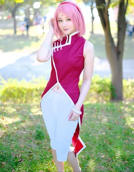 Anime Cosplay Haruno Sakura 1. Põlvkond Cheongsam Kleidid Ehted Naiste Väljamõeldud Isiku Riiete Komplekt Halloween
