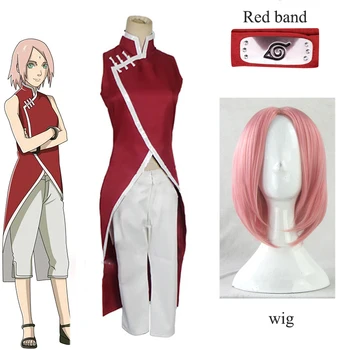 Anime Cosplay Haruno Sakura 1. Põlvkond Cheongsam Kleidid Ehted Naiste Väljamõeldud Isiku Riiete Komplekt Halloween