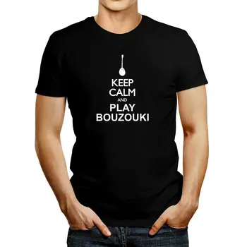 Säilitage rahu ja mängida Bouzouki siluett T-särk