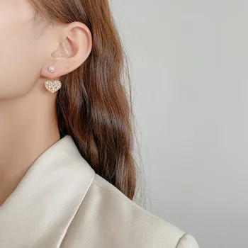 2021 korea Fashion Kõrvarõngad Super Haldjas Temperament on Isiksuse Kõik-mängu Armastus Crystal Pearl Kõrvarõngad Naiste Riided Müük