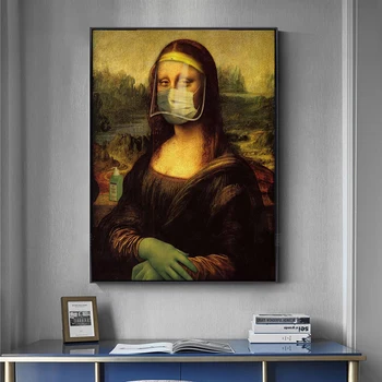 Uued Funny Mona Lisa Art Lõuend Maali Kaasaegne Plakatid ja Pildid Klassikaline Portree Seina Art Pilte elutuba Home Decor