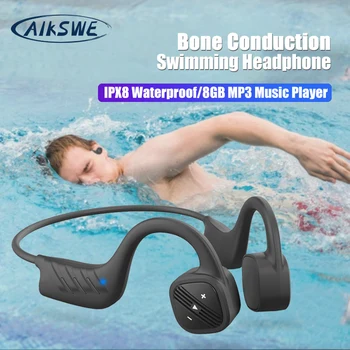 AIKSWE Luu Juhtivus Ujumine Kõrvaklappide Juhtmeta Bluetooth-Kõrvaklapp 8GB ipx8-ga-Veekindel MP3-Pleier Sukeldumine Sport Peakomplekt