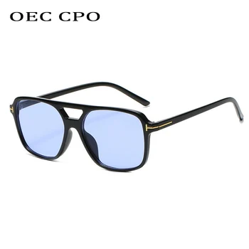 OEC CPO Uus Fashion Square Päikeseprillid Ainulaadne Kollase Värvi Prillid Naine Väljas Ookeani Sinine Roheline Partei Prillid UV400 Oculos