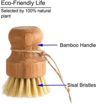 Bambusest Roog Puhasta Harjad Köök Puidust Puhastus Puhastusseadmed Pesemiseks Malmist Pann Potti Naturaalne Sisal Harjased