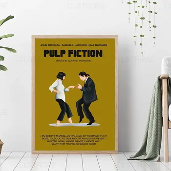 Classic Movies Pulp Fiction Retro Plakatid Põhjamaade Minimalistlik Abstraktne Lõuend Maalid ja Pildid elutuba Teenetemärgi Pildid