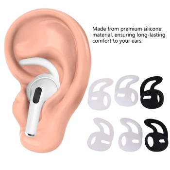 3 Paari Kõrva Konksud Õhu Kaunad Pro Anti-Slip Earbuds Hõlmab Vihjeid kõrvaklapid silikoon kõrva mütsid Tarvikud Õhu Kaunad
