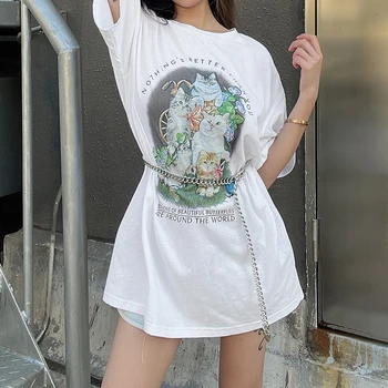 Rockmore Harajuku Ülepaisutatud T-Särk Prindi Lühikese Varrukaga T-Särk korea Suvel Y2K Graafiline Tee Egirl Esteetiline Pluss Suurus Naiste Top