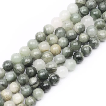 Natural Ring Stone Beads, Looduslik Kalliskivi Ava Suurus 6/8/10mm Crystal Energy Kivi Tervendav Vägi Sile Roheline Muru Avärav Helmed