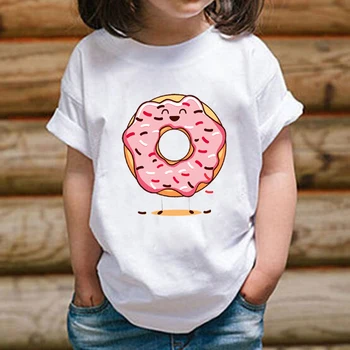 T-särk Baby Kids Donuts Valge Tahke aine, Tüdrukute Särk Laste Riided Tüdruk ja Poisid Suvel Laste Top Riided Särk, Uus