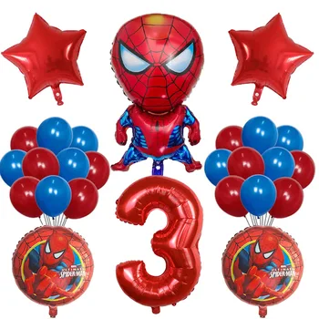 26pcs spiderman kangelane Õhupalli 30inch Number Foolium Õhupallid Baby Shower 1 2 3 4 5 6st Sünnipäeva Teenetemärgi poisid Cartoon Globos