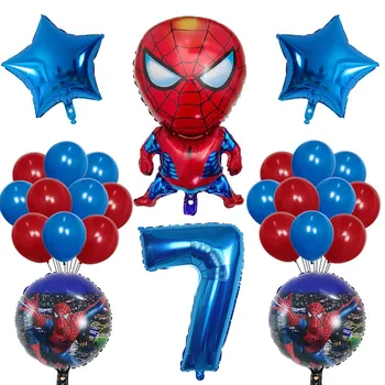 26pcs spiderman kangelane Õhupalli 30inch Number Foolium Õhupallid Baby Shower 1 2 3 4 5 6st Sünnipäeva Teenetemärgi poisid Cartoon Globos
