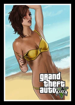 Täiuslik JL Kuum Mäng Grand Theft Auto 5 Bikiinid Kuum Tüdruk GTA Kuum Video Mängu Kunsti Klassika Movie Poster Seina Kleebised
