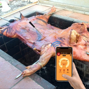 Traadita Liha Termomeeter Laetav Smart Probe Termomeetri jaoks Grill, BBQ Ahi Köök Bluetooth-Ühendus Köök Tarvikud