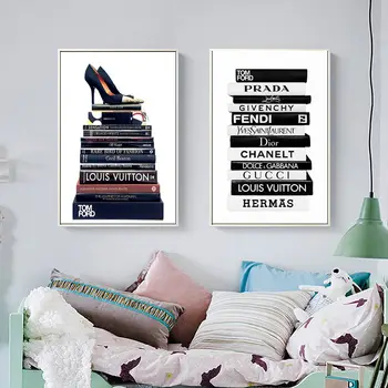 Kate Mood Raamatuid Lõuend Kunsti Maali Poster Mood Raamat Seina Art Print Vogue Ikooniks Pilt Daamid Tuba Kodus Seina Kaunistamiseks