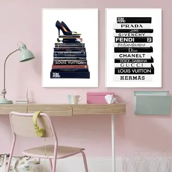 Kate Mood Raamatuid Lõuend Kunsti Maali Poster Mood Raamat Seina Art Print Vogue Ikooniks Pilt Daamid Tuba Kodus Seina Kaunistamiseks