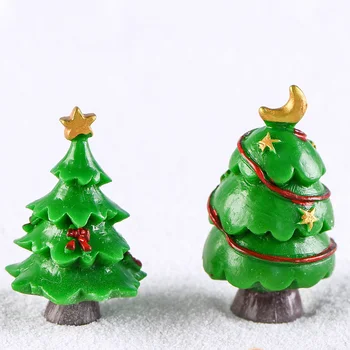 Uue Jõulud Green Tree tegevus Arvandmed Nukumaja Kääbus Figuriin kodu Aias Nukumaja Sisustus DIY Aksessuaar mänguasi kingitus