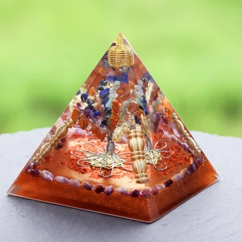 Generaator 7 Tšakra Orgone Püramiid Ametüst Crystal Natrual Kivi Reiki Emf Kaitse Tšakrate Tervendamine