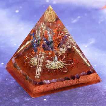 Generaator 7 Tšakra Orgone Püramiid Ametüst Crystal Natrual Kivi Reiki Emf Kaitse Tšakrate Tervendamine