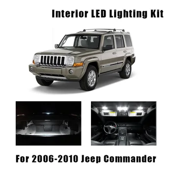 13 Pirnid Canbus Valge LED Auto Lugemine Kerge Sisustus Komplekt, Sobib Jeep Commander 2006-2009 2010 Pagasiruumi Samm Viisakalt Litsentsi Lamp