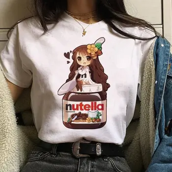 2021 Suvel Naistele Puuvillane T-Särk Kawaii Nutella Cartoon Print T-särk Vabaaja Harajuku Naljakas Tops Tee Femme Daamid Särgid