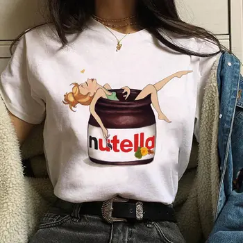 2021 Suvel Naistele Puuvillane T-Särk Kawaii Nutella Cartoon Print T-särk Vabaaja Harajuku Naljakas Tops Tee Femme Daamid Särgid