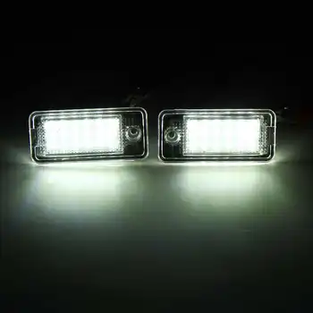 2tk Auto LED Litsentsi Number Plate Light Lamp 8E0807430A 8E0807430B 8E0943021B Audi A3, S3 8P A4 B6 B7 A5 A6 4F Q7 A8 S8 C6