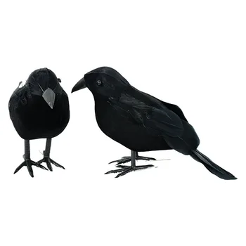 1tk Simulatsiooni Must Vares Võltsitud Bird Mänguasi Kummitab Maja Halloween Pool Teenetemärgi Rekvisiidid Väljas Halloween Teenetemärgi Must Vares