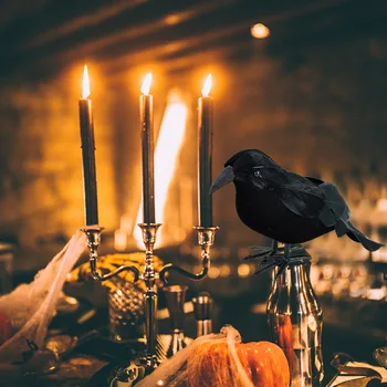 1tk Simulatsiooni Must Vares Võltsitud Bird Mänguasi Kummitab Maja Halloween Pool Teenetemärgi Rekvisiidid Väljas Halloween Teenetemärgi Must Vares