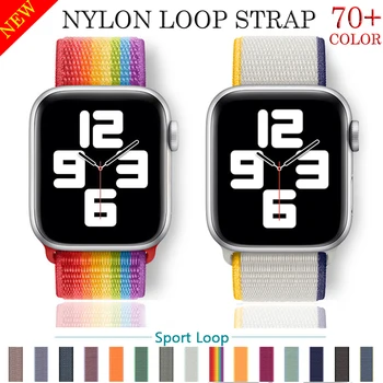 Nailon-kaarde apple watch band 44mm 40mm iwatch bänd 42mm 38mm smartwatch käevõru correa iwatch 6 se 5 4 3 2 44 mm rihm