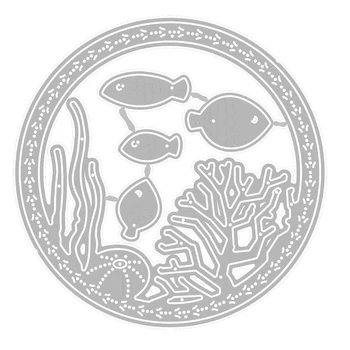 2020. aasta Uus Ümar Kuju Raami Kalad, Korallid ja Merevetikate Taust, Reljeef, Metalli Lõikamine Sureb Scrapbooking õnnitluskaart Tegemine