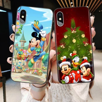 Pehme TPU Kate Disney Mickey Mouse for iPhone 12 11 SE XS-XR-X 7 8 6 5 S mini Plus Pro MAX 2020 Musta Telefoni Puhul