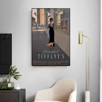 Audrey Hepburn Hommikusöök Vintage Filmi Plakatid ja Pildid Seina art Dekoratiivse Pildi Lõuendile Maalimine elutuba Home Decor