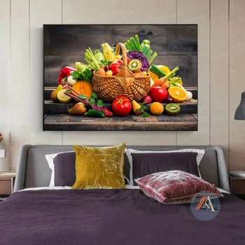 Kaasaegne puuvilja-ja korv seina art canvas poster maali prindi Cuadros köök söögituba dekoratiivsed värvimistööd