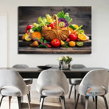 Kaasaegne puuvilja-ja korv seina art canvas poster maali prindi Cuadros köök söögituba dekoratiivsed värvimistööd