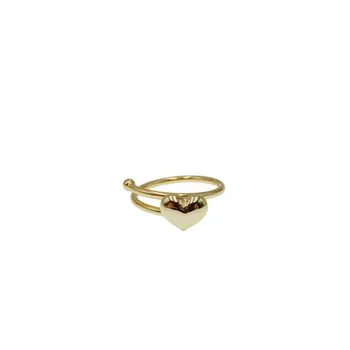 Uus Minimalistlik Kulla Värvi Südame Kujuga abielusõrmused Naiste Noor Tüdruk Lapse Kingitused Reguleeritav Tarvikud S-R889