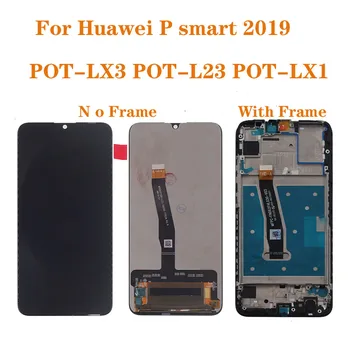 LCD Ekraan Huawei P Smart 2019 POT-LX3 POT-L23 POT-LX1 LCD Puuteekraani Klaas Paneel Digitizer paigaldus Raam