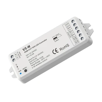 Led RGBCCT Riba, Kontroller Seinale Touch Panel 2.4 G RF Wireless Remote AAA*2 Akut, 4 Tsoonide juhtimine 5 Kanaliga Vastuvõtja