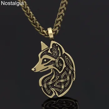 Viking Fox Kaelakee Loomade Amulett Iiri Sõlme Talisman Wicca Pagan Punk Ehted