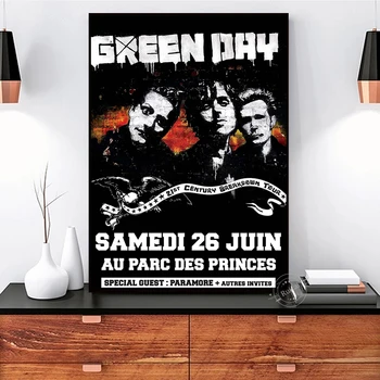 Populaarne Green Day Plakatid Ansambli Print Lõuend Kunsti Laulja Cafe Bar Tuba Teenetemärgi Wall Decor