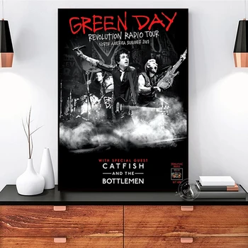 Populaarne Green Day Plakatid Ansambli Print Lõuend Kunsti Laulja Cafe Bar Tuba Teenetemärgi Wall Decor
