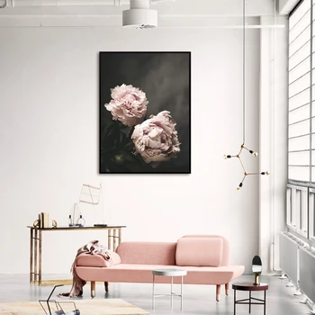 Põhjamaade Stiilis Roosa Roosi Õie Lõuend Kunsti ja Printida Plakateid Kaasaegne Botaanika Lõuend Maalid Seina Home Decor Pildid
