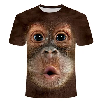 Lõbus uudsus loomade siga, lehm, koer orangutang lamba-seeria T-särk, meeste ja naiste 3D trükitud T-särk Harajuku stiilis t-särk suvine top