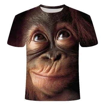 Lõbus uudsus loomade siga, lehm, koer orangutang lamba-seeria T-särk, meeste ja naiste 3D trükitud T-särk Harajuku stiilis t-särk suvine top